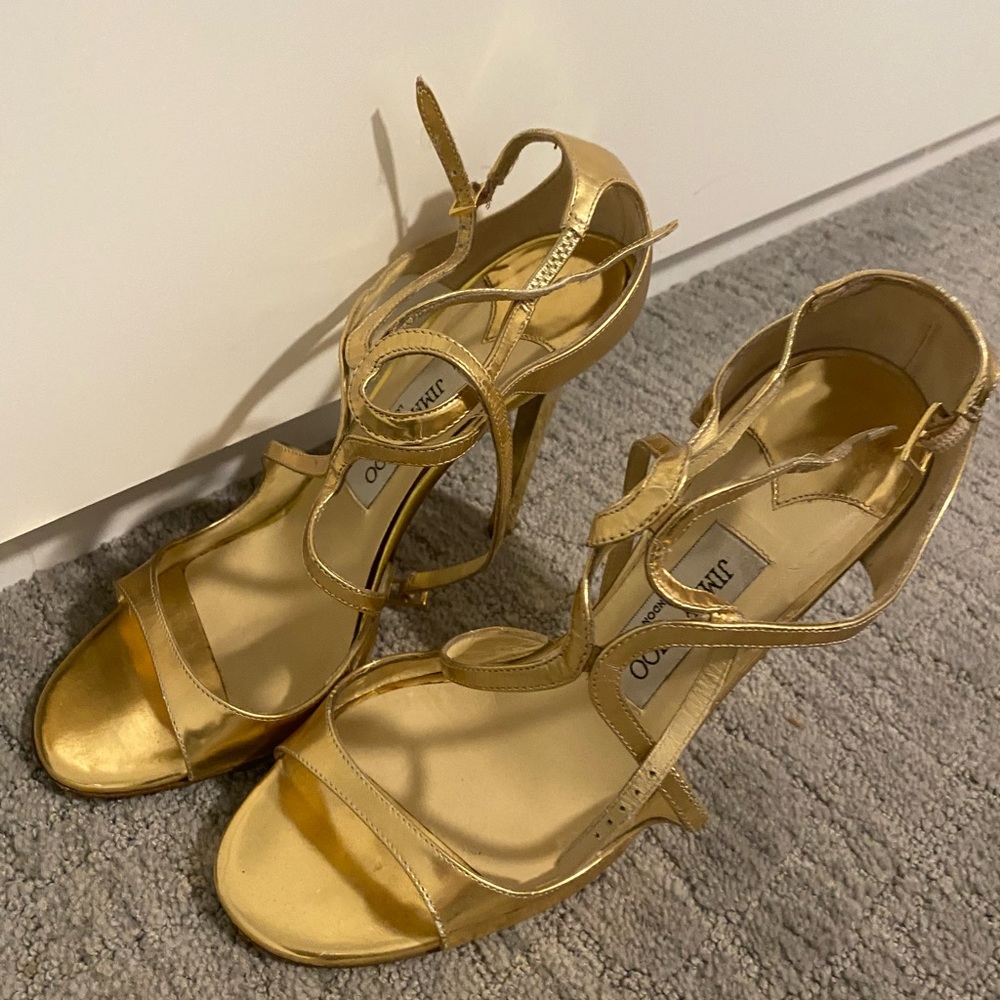 Jimmy choo gold sandals!